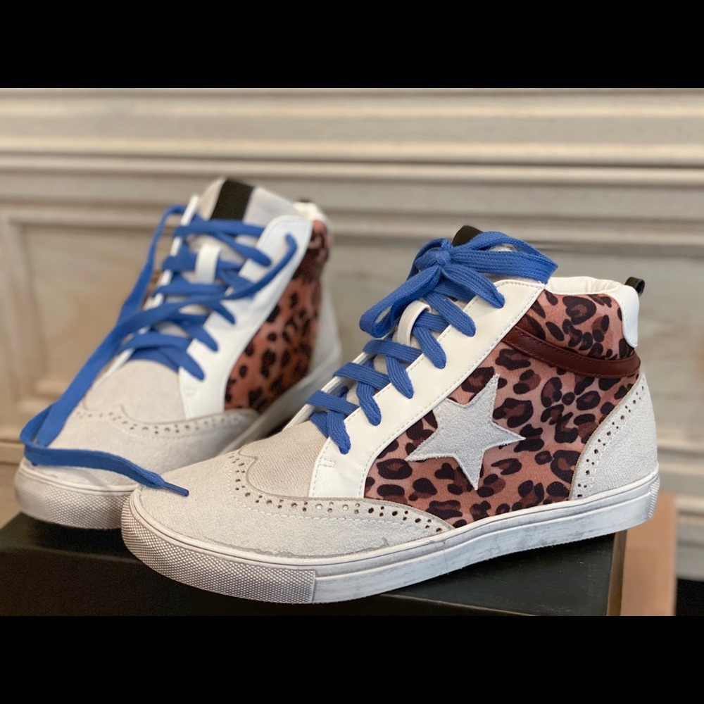 Leopard High Top Sneakers